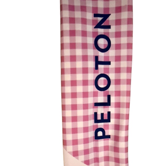 Peloton Women’s High Waisted Pink and White Gingham Leggings Size Medium - Picture 3 of 5